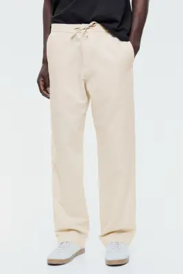 Pantalon Regular Fit en lin mélangé - Beige clair — photo 2