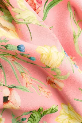 Jupe plissée en viscose - Rose clair/fleuri — photo 3
