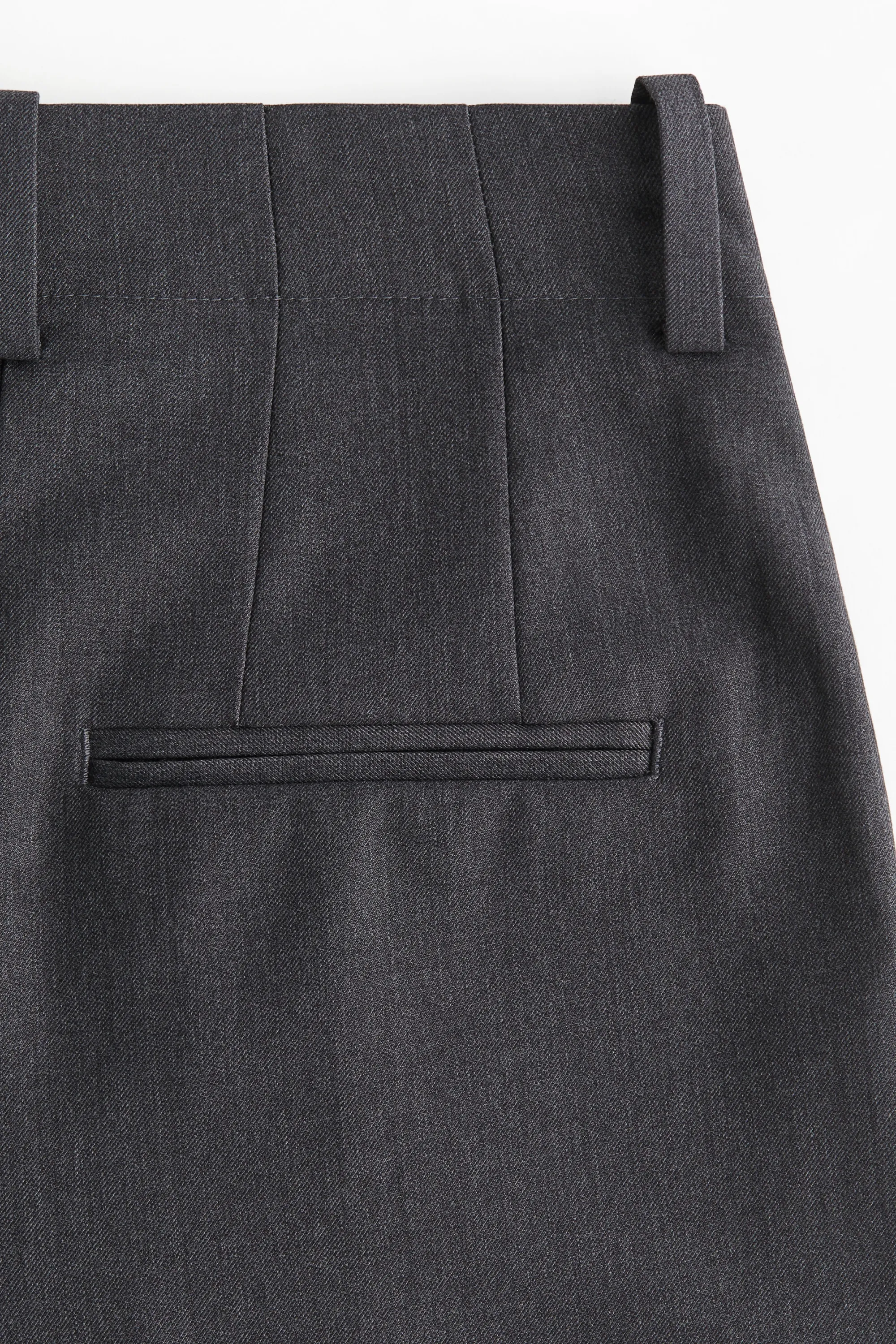 Pantalon large en twill - Gris foncé chiné