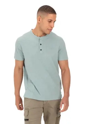 CAMEL ACTIVE TEE SHIRT BOUTON Vert amande — photo 2