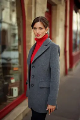 Victoire Blazer Coat - Grey melange — photo 4