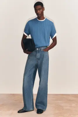 JEAN FOLD LARGE ET AMPLE - BLEU — photo 1