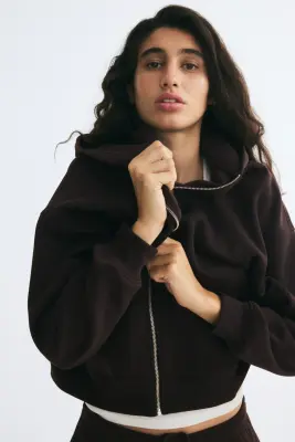 Veste à capuche zippée - Marron foncé — photo 2