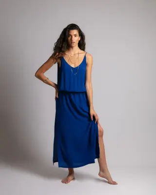 Robe longue Maeva Worker Blue – Karma Koma — photo 2