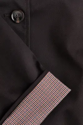 Veste en twill avec col entonnoir - Marron foncé — photo 4