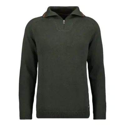 RAGMAN PULL COTON COL ZIP Kaki — photo 1