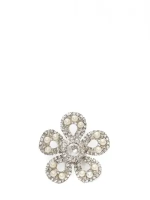 Bague oversized fleur argent et cristal Prix boutique 295€ — photo 1