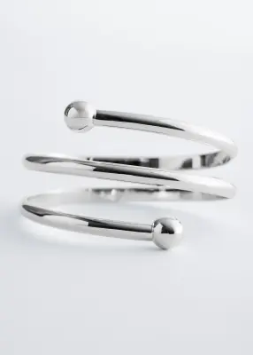 Bracelet manchette orné de sphères - Argenté — photo 1