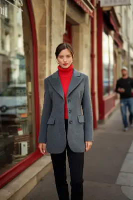 Victoire Blazer Coat - Grey melange — photo 5