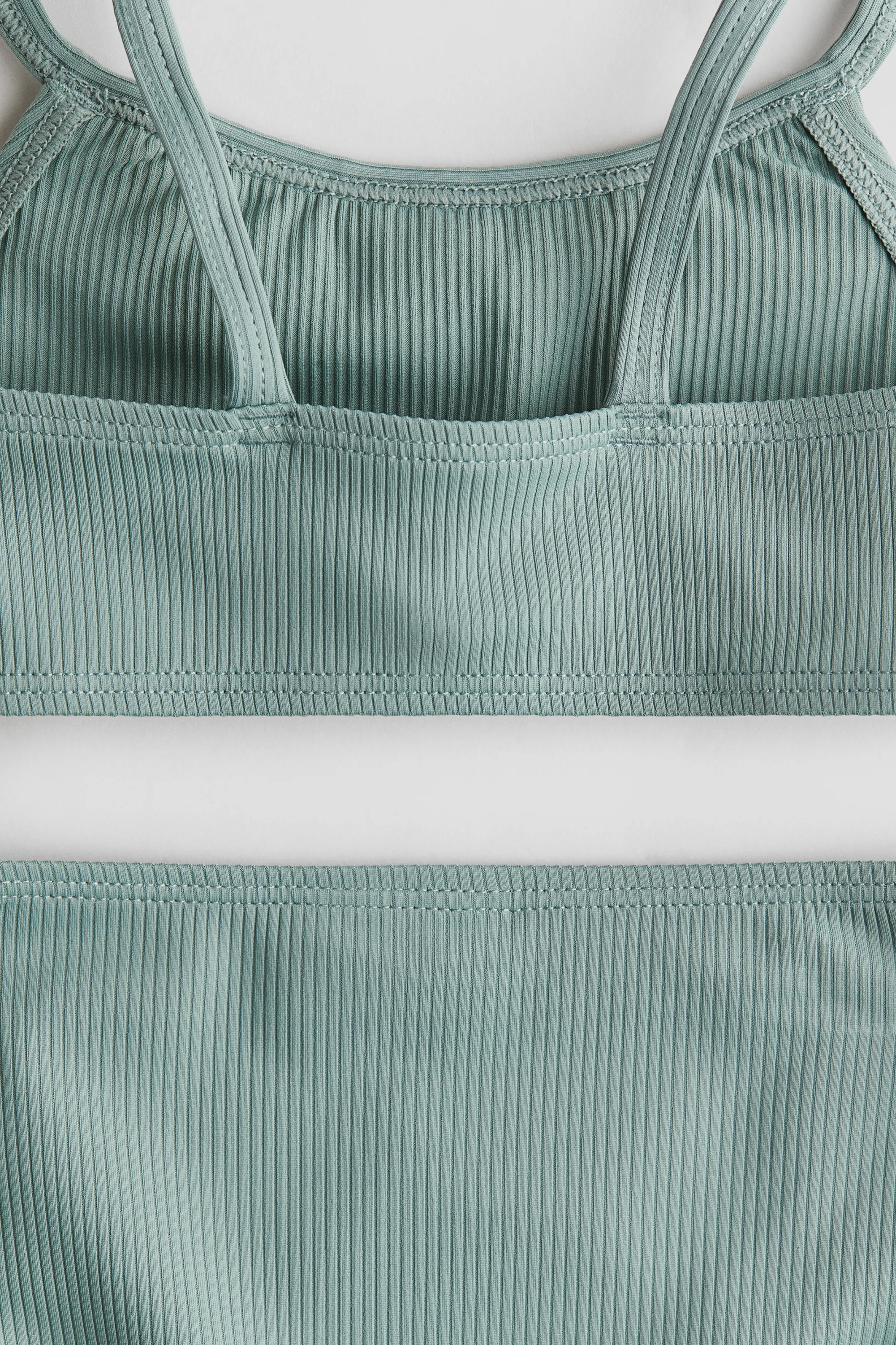 Maillot de bain côtelé deux pièces - Turquoise