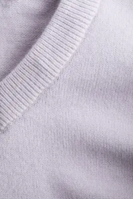 Pull à encolure en V - Violet clair — photo 3