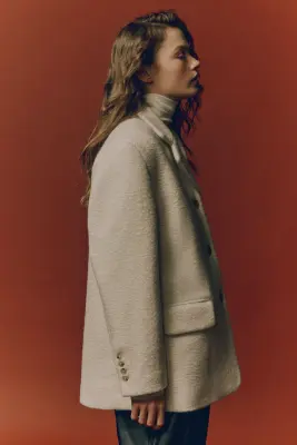 Blazer à fermeture droite - Beige clair — photo 3