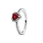Bague coeur rouge