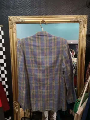 Blazer en lin à carreaux — photo 3