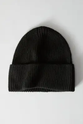 Bonnet en maille côtelée - Noir — photo 2