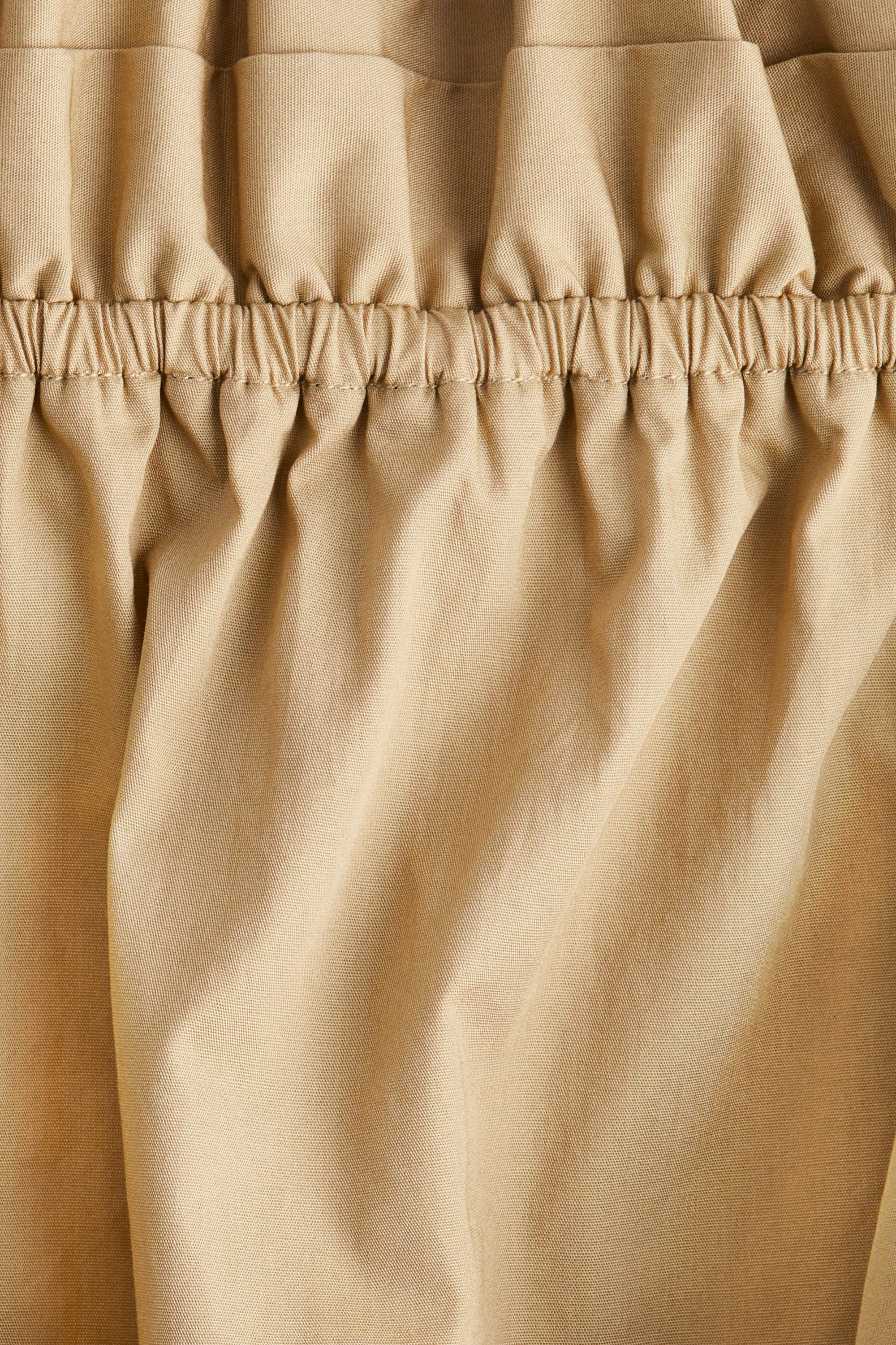 Blouse épaules nues en popeline - Beige
