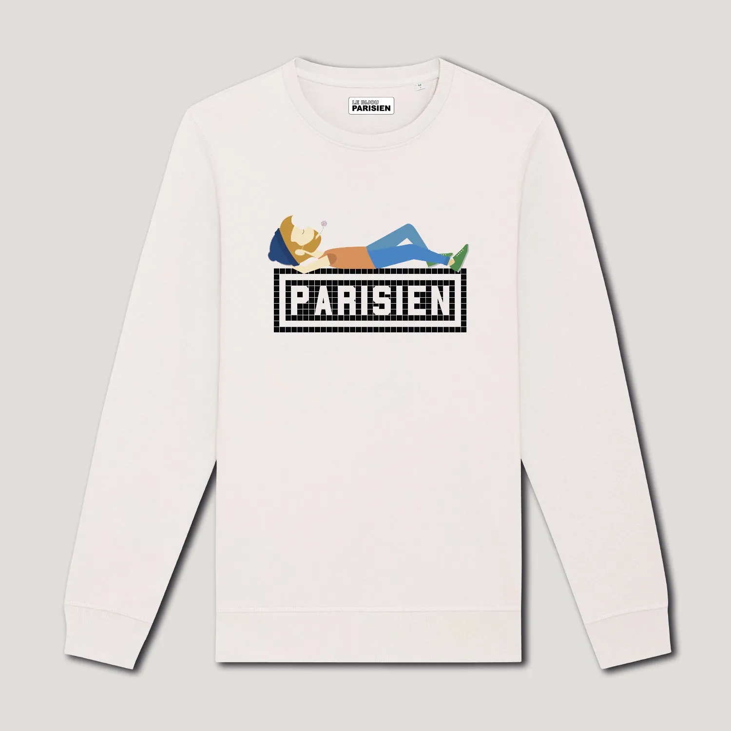 SWEAT-SHIRT COTON BIO IMPRIMÉ - PARISIEN - GRIS