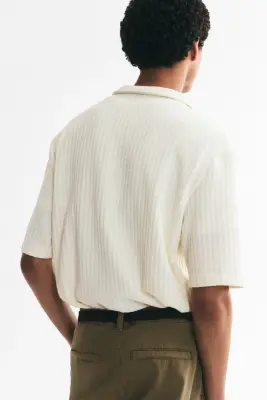 Polo Relaxed Fit - Crème — photo 3