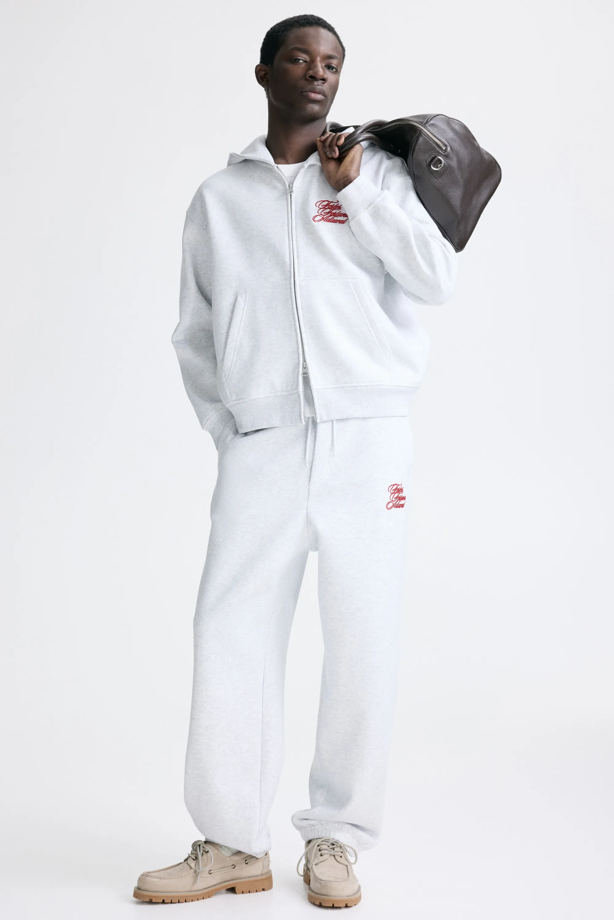 Veste boxy Loose Fit avec capuche et zip - Gris clair/Fortes Fortuna