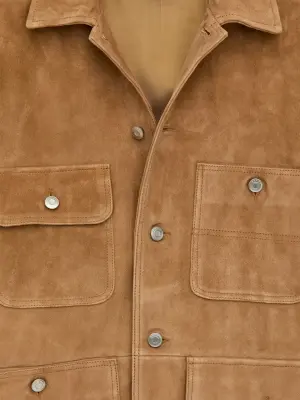 Veste en cuir suédé - Beige — photo 1