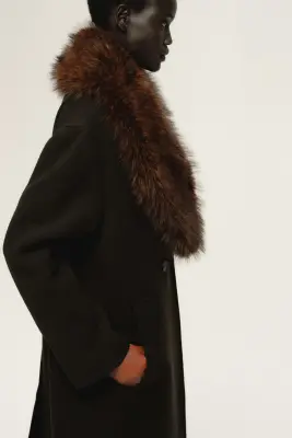 Manteau à fermeture croisée - Marron foncé — photo 4