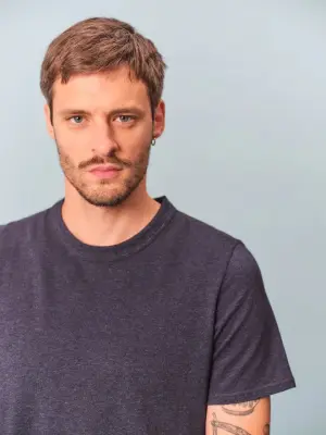 T-shirt Romain maille piquée col rond bleu chiné manches courtes — photo 6