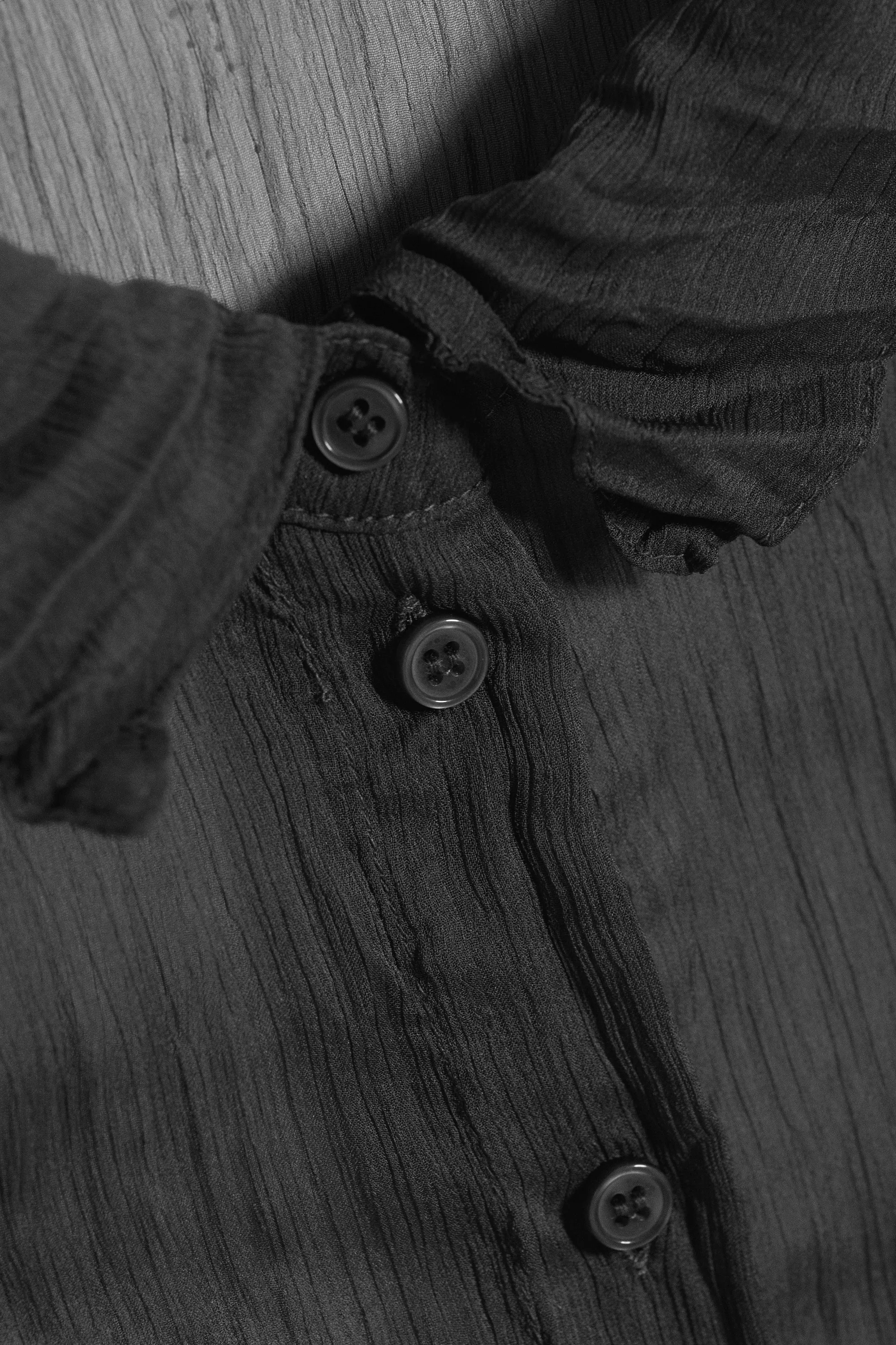 Chemise trapèze transparente à manches longues - Gris foncé