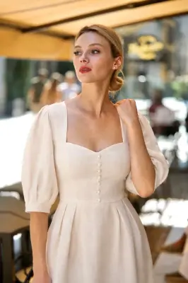 Bardetta Midi Dress - Cream — photo 5