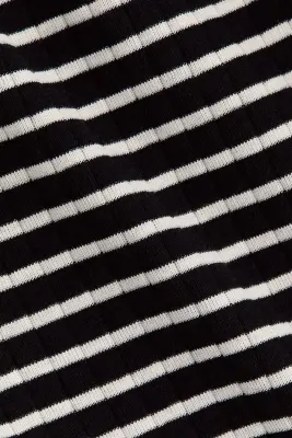 Pantalon côtelé avec cordon de serrage - Noir/rayé — photo 5