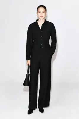 CHEMISE CINTRÉE EN JERSEY DE CRÊPE - NOIR — photo 2