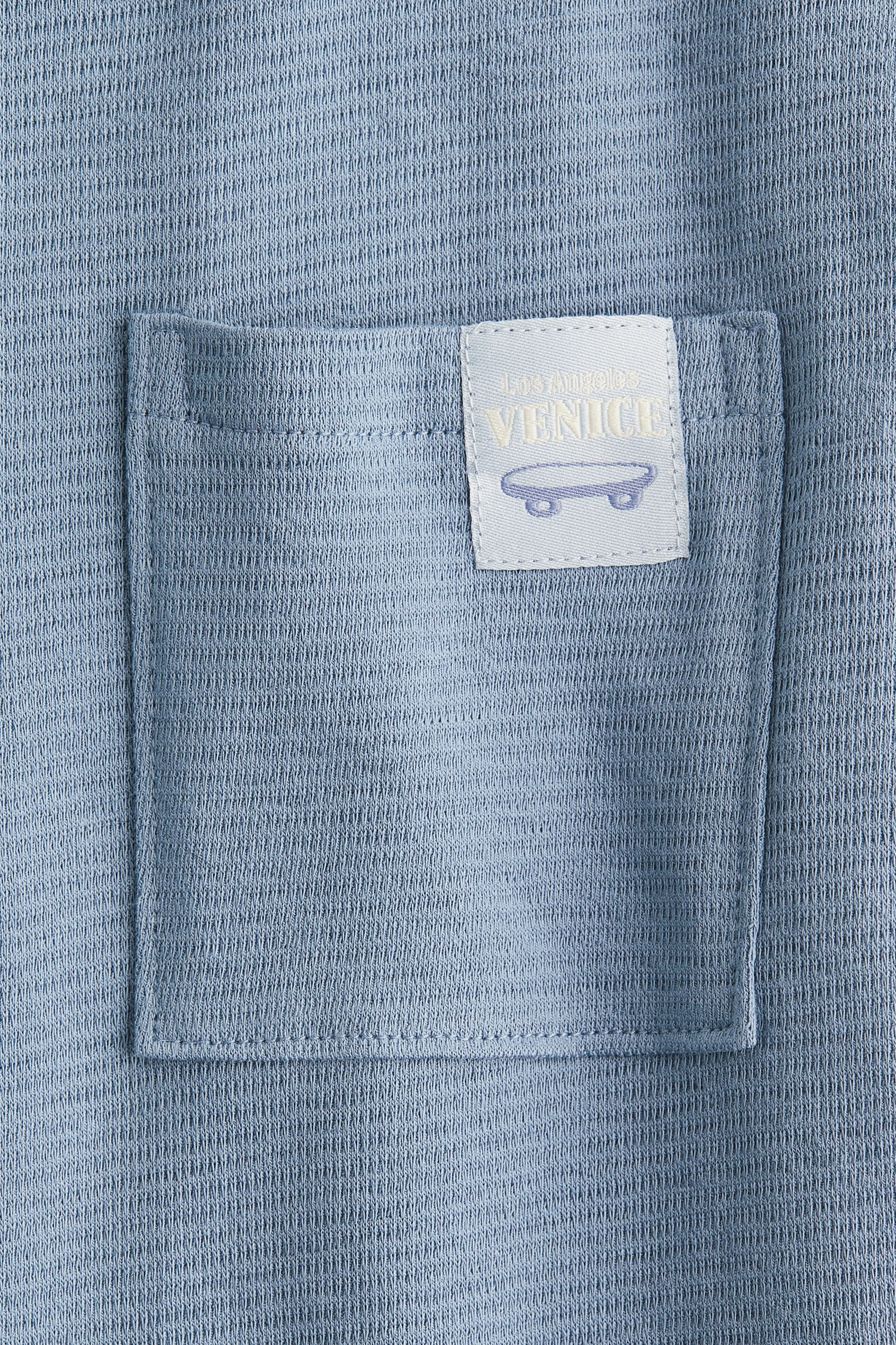 T-shirt en jersey de coton jacquard - Bleu ancien/skateboard