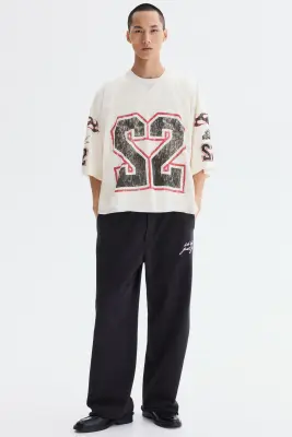 T-shirt Oversized Fit en mesh imprimé - Blanc/22 — photo 2