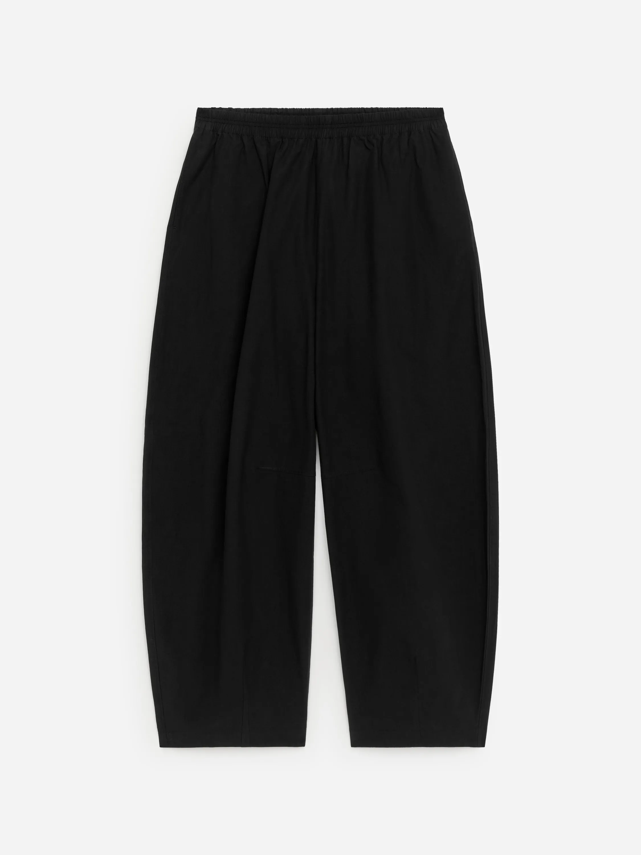 Pantalon en coton à jambe barrel - Noir