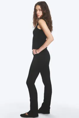 Jean bootcut skinny taille basse Luna - Black Rinse - Noir — photo 2