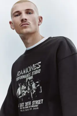 Sweat Loose Fit - Marron foncé/Ramones — photo 2