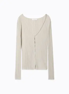 Gilet en coton, viscose, élasthanne et fibre métallisée