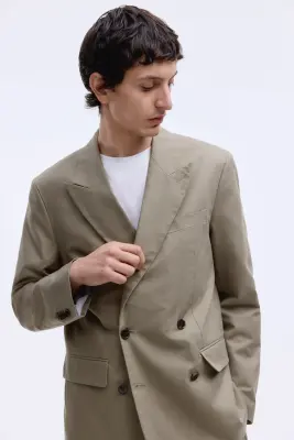 Veste Relaxed Fit à fermeture croisée - Beige foncé — photo 2