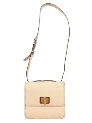 Sac à bandoulière LOUISE en cuir beige rosé fermoir doré Px boutique 1450€ — photo 1