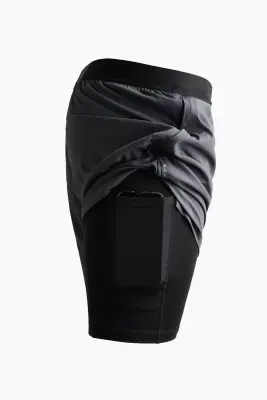 Short de sport superposé DryMove™ - Gris plomb/noir — photo 5