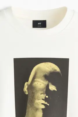 T-shirt imprimé Relaxed Fit Boxy en coton - Blanc/Recorded Observations — photo 4