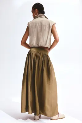 Jupe maxi - Vert kaki — photo 2