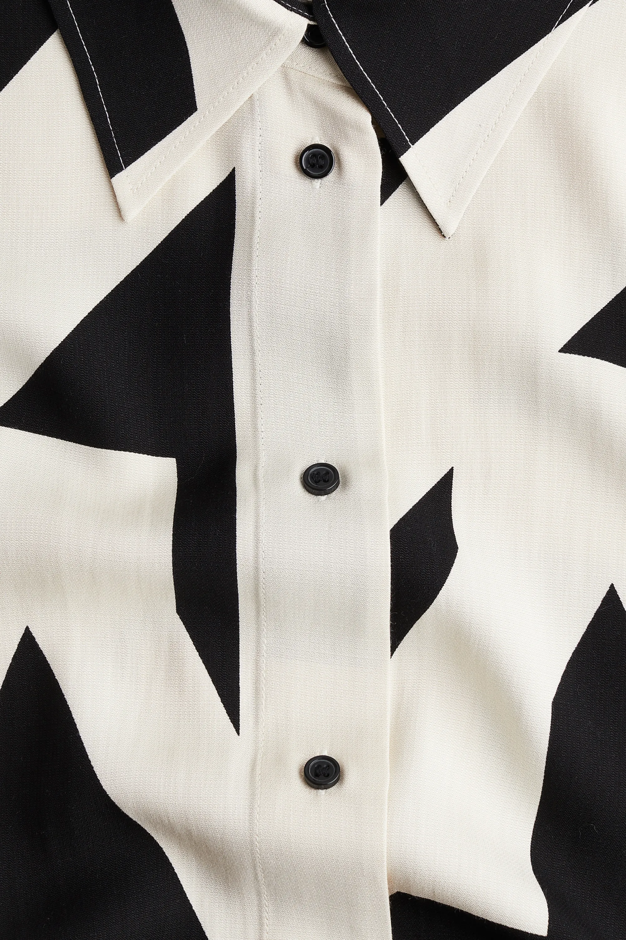 Chemise Loose Fit - Beige clair/motif noir