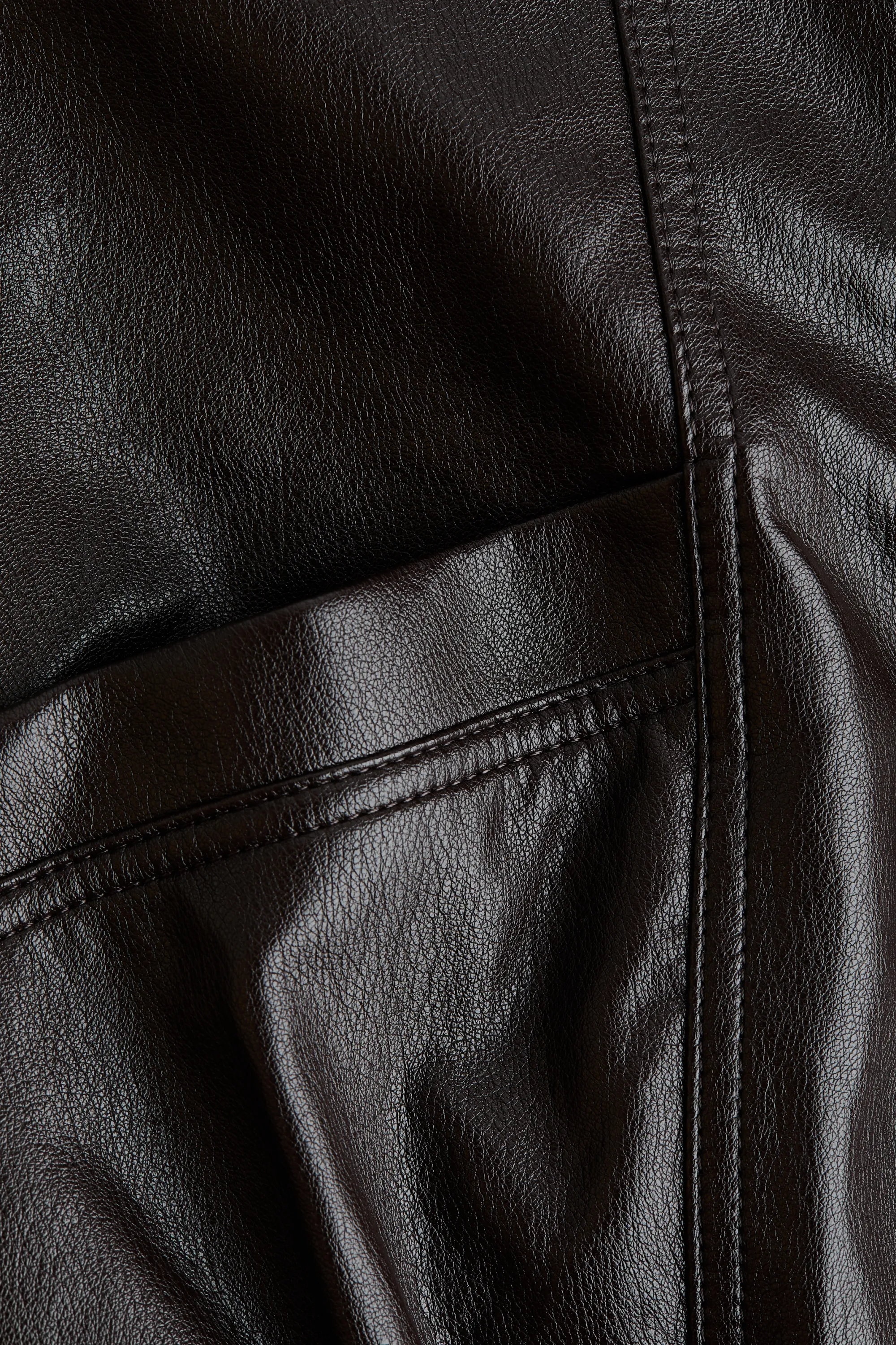 Veste oversize en tissu enduit - Marron foncé