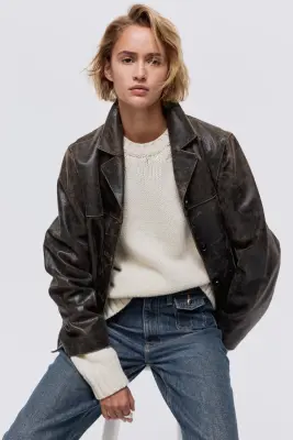 Wide High Jeans - Bleu denim foncé — photo 1