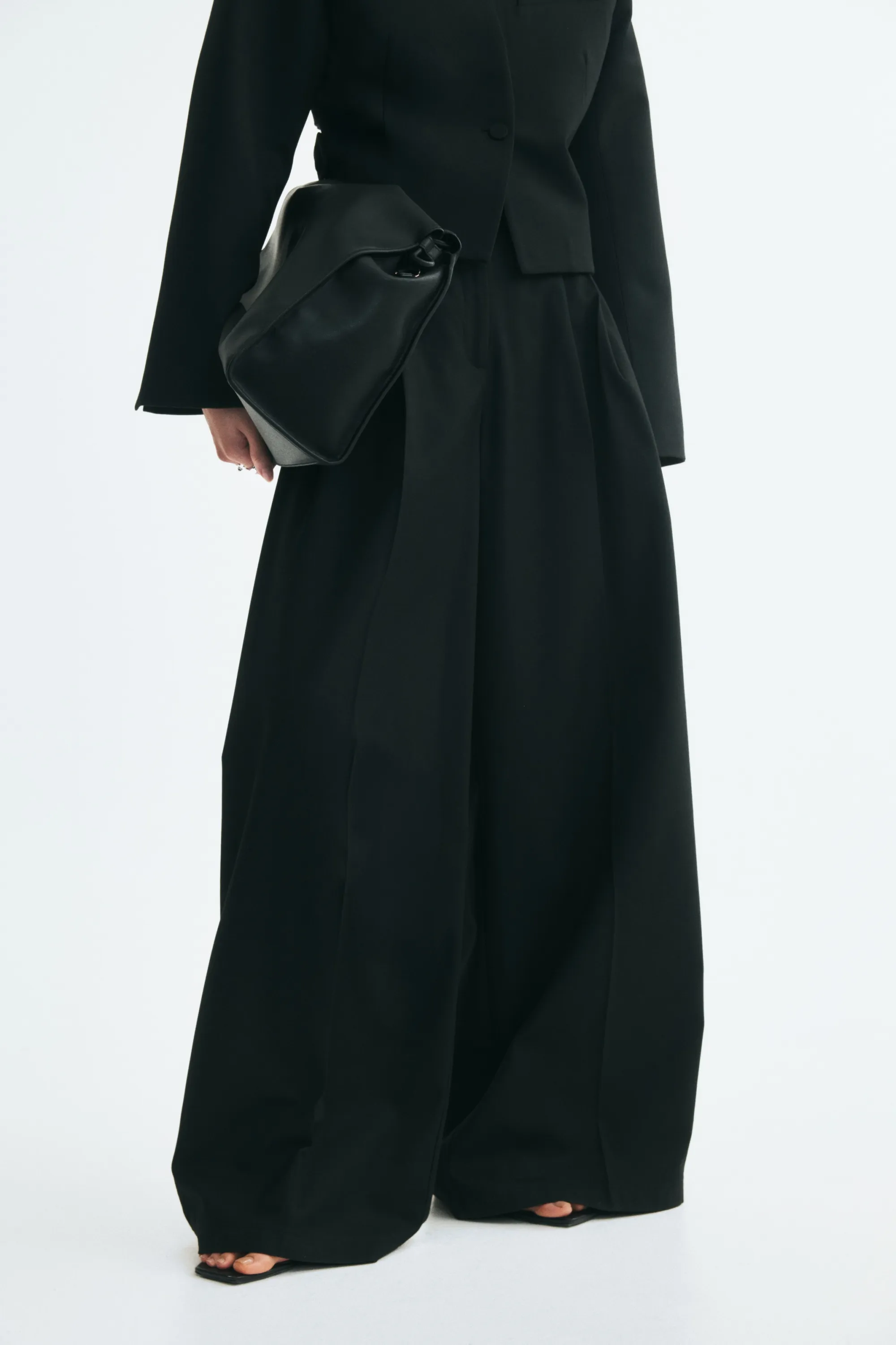 Pantalon barrel à pinces - Noir