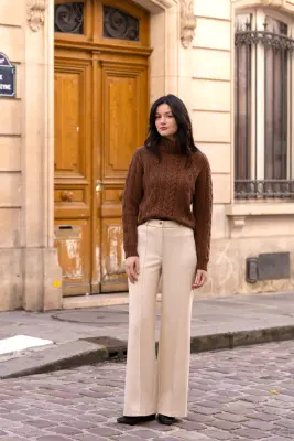 Nala Pants - Beige fishbone — photo 2