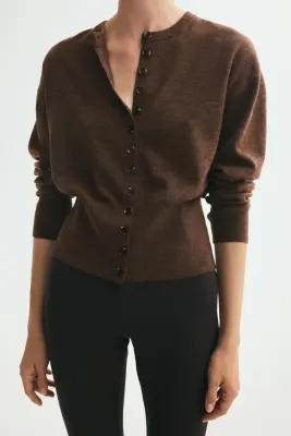 Gilet en maille fine - Marron chiné — photo 2