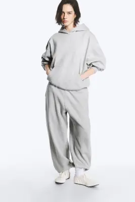 Sweat à capuche oversize d’épaisseur moyenne - Mélange gris clair — photo 1