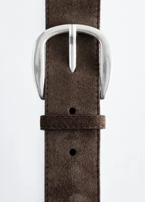 Ceinture en cuir - Marron foncé — photo 2