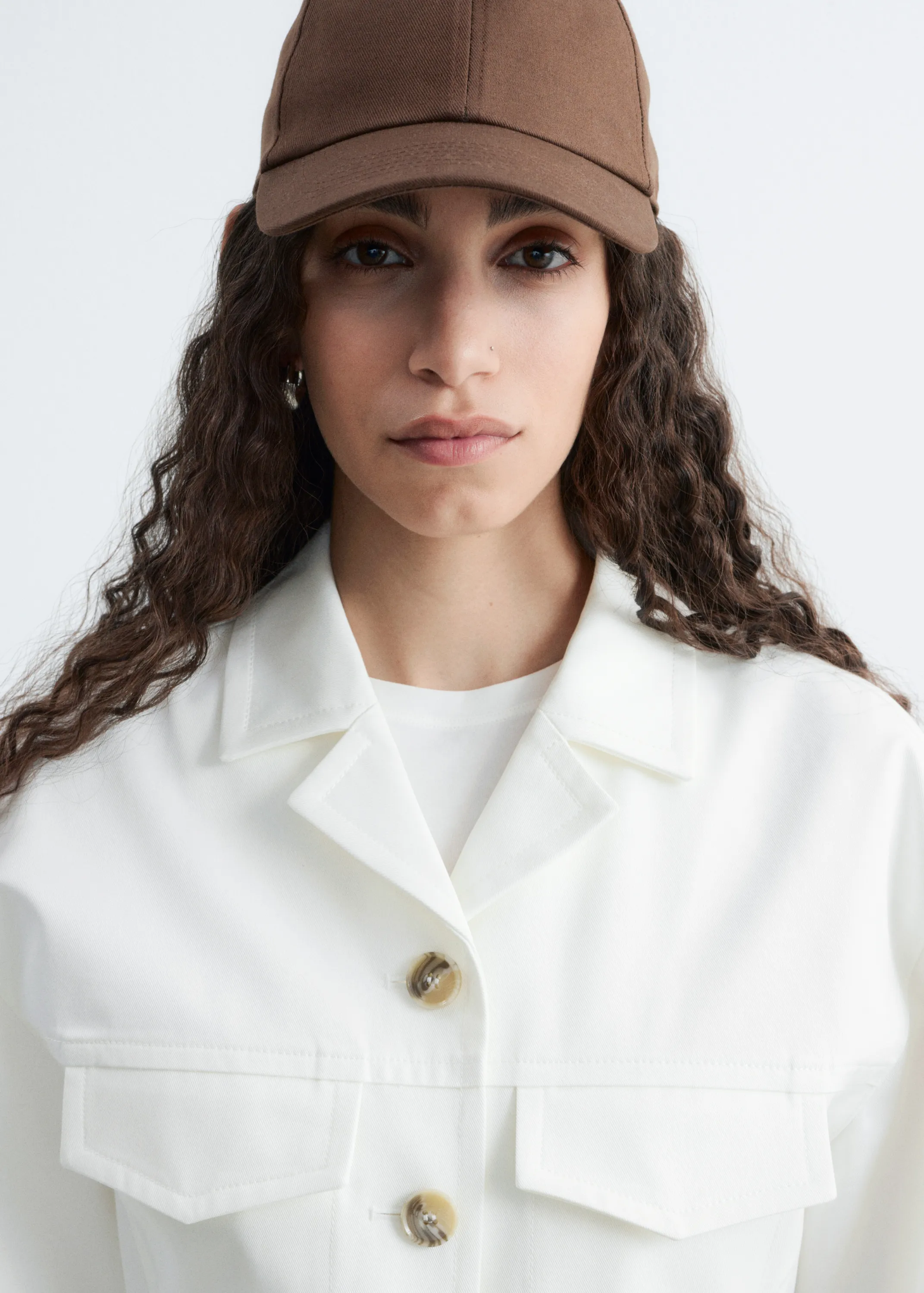 Casquette en coton et lin - Marron Clair